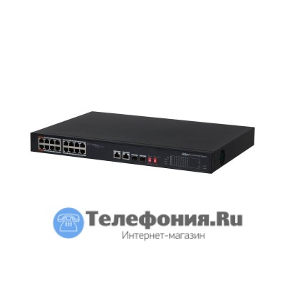 DAHUA DH-PFS3218-16ET-135 16-портовый неуправляемый коммутатор с РоЕ